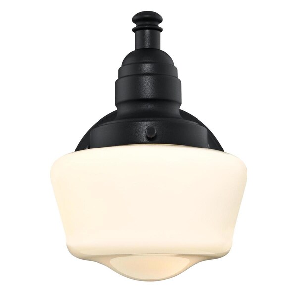 Westinghouse Fixture Wall Outdoor 60W Eddystone, Textured Black White Opal Glass 6314300 - main
